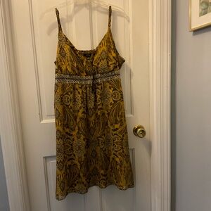 Apt. 9 Yellow and Black Paisley Midi Dress